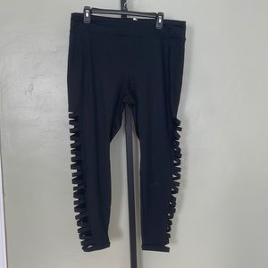 Black leggings with slits on the side